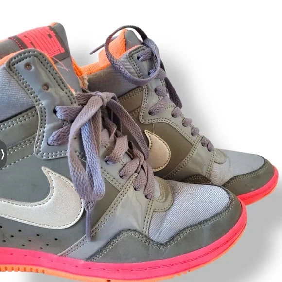 NIKE Force Dunk Sky Hi Hidden Wedge Heel Gray - Picture 6 of 13